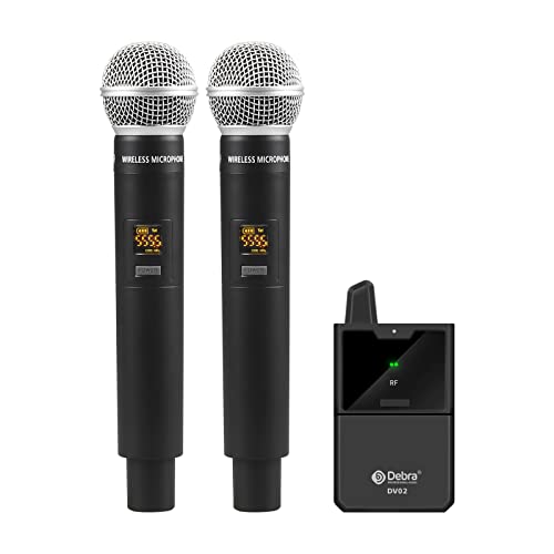 D Debra Wireless Microphone System Dv-02H Uhf 2-Channel Wireless Handheld Microphone With Remote Real-Time Sound Monitor For Dslr Camera Vlog Phone Interview Live Recording #TOP15