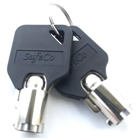 SafeCo Brands Homak Safe Steel Keys with Black Head Code Series HMC0001 Thru HMC31000 SafeCo Brands 2-Steel Keys w/Black Head Cover