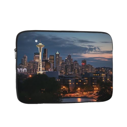 Laptophülle mit City-Seattle-Druck, 25,4 cm (10 Zoll), stoßfest, schützende Notebook-Tasche, wasserabweisend, Laptophülle