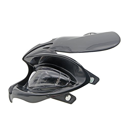ZYHW Motorcycle Street Fighter Black Headlight Fairing Light Lamp Yellow Amber Color (Black)