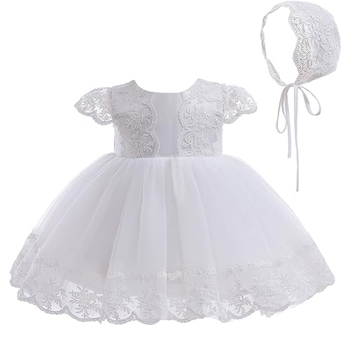 Baby Girls Baptism Christening Dress Lace Embroidered Tulle Formal Wedding Party Dresses