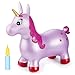 Purple Unicorn Hopper, Horse Hopper, Bouncy Inflatable Animal Ride-on Toy for Children, Boys and Girls, Toddlers (Pump Included)