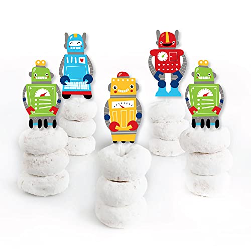 Big Dot of Happiness Gear Up Robots Cupcake Toppers #TOP17