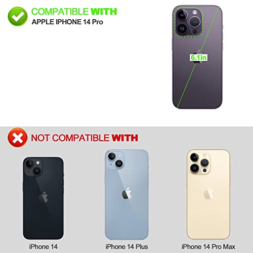 Cavokas Case Wallet For Iphone 14 Pro Wallet Case, 6.1 Inch Magnetic Detachable Leather Flip Case With Card Holders, Compatible With Magsafe Wireless Charging Kickstand Phone Cover Rfid Block, Blue #TOP5