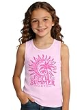 VVNTY Tank Top Kinder Palmen Grafik Tanktop Teenager Mädchen Sommer Urlaub Strand Tshirt 5-14 Jahre (Rosa1,130)
