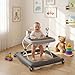 BABY JOY Baby Walker, Foldable Activity Walker with Adjustable Height, Large Tray & Removable Toys, Baby Walker with Wheels for Boys Girls 6-12 Months (Gray)
