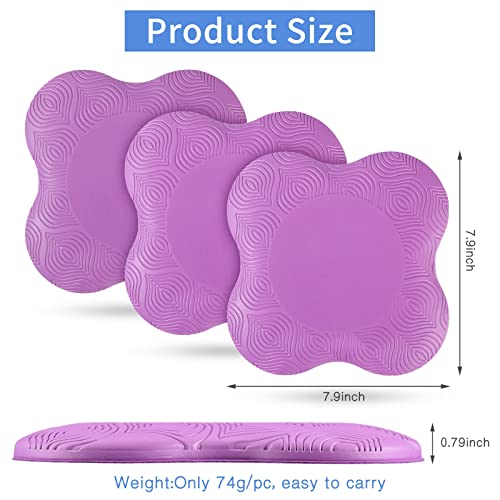6 Pcs Knee Pads For Yoga Extra Thick Yoga Wrist Pad Yoga Cushion Anti Slip Pilates Support Pad For Men Women Knee Elbow Wrist Hand Exercise Meditation Workout Floor Travel (Purple) #TOP2