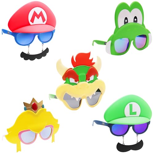 Sun-Staches Mario 5-Pair Sunglasses Pack