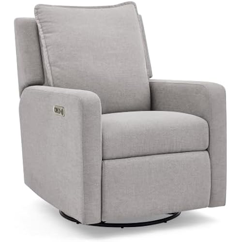 babyGap Harlowe Power Recliner with USB-A & Charging Port by Delta Children - Greenguard Gold Certified – Stain-Resistant Performance Fabric is Oeko-TEX Standard 100 Certified, Ash