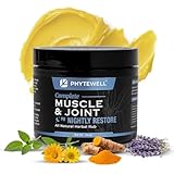 PHYTEWELL Muscle & Joint Rub Balm – Night Pain Relief for Back, Knee, & Shoulder - Crafted with Arnica, Menthol, Lavender & Turmeric to Support Recovery & Relaxation – Premium Non-Greasy Texture