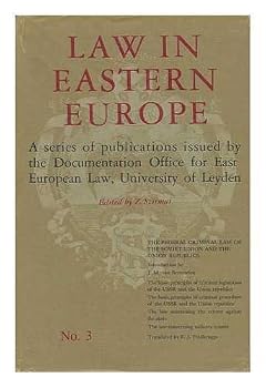 Hardcover Law in Eastern Europe. No. 3 / Ed. by Z. Szirmai Book