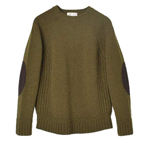 soglia エルボーパッチ クルーネックセーター 