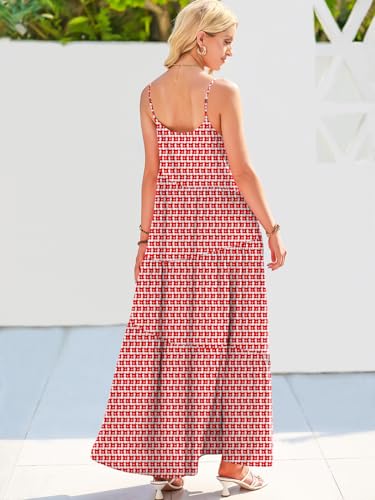 ANRABESS Vestido feminino de verão casual solto sem mangas alças finas boho linho praia férias maxi