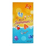 Lavable a máquina Hello Summer Toalla de playa 100% algodón Emoji natación terciopelo ligero 70x140cm