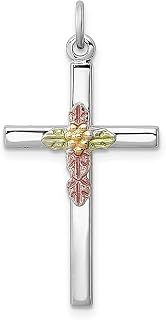 Colar com pingente religioso cruz banhada a ouro epóxi prata esterlina 925 joias finas latinas para mulheres presentes para ela, Prata esterlina