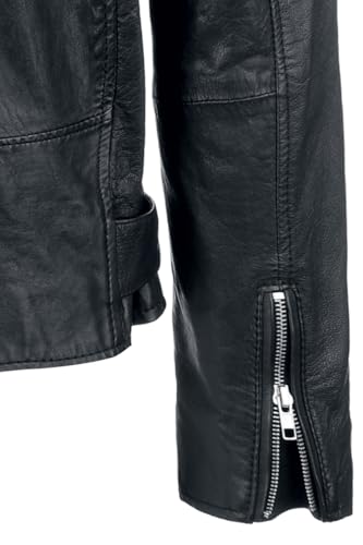 Giacca Di Pelle Di Classic Style - Leather Jacket - S A 5XL - Uomo - Nero - 5