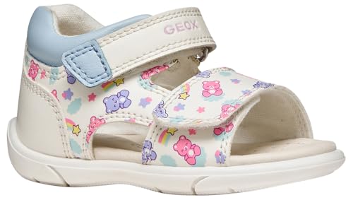 Geox Bébé Fille B Sandal Zapito Girl, White Lt Blue, 22 EU