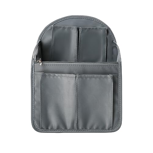 Image of Surblue Backpack Organizer Insert Liner Hanging Travel Rucksack Purse and Handbag Insert Pocket, High-capacity Divider Foldable Nylon Shoulder Bag Organizer for Men and Women, (Grey, M)