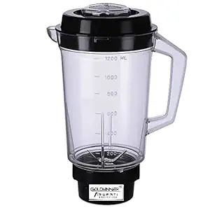 Goldwinner Super Fast Multipurpose Grinding Blending jar wof for Mixer Grinder ABS Body(1200ML), Black