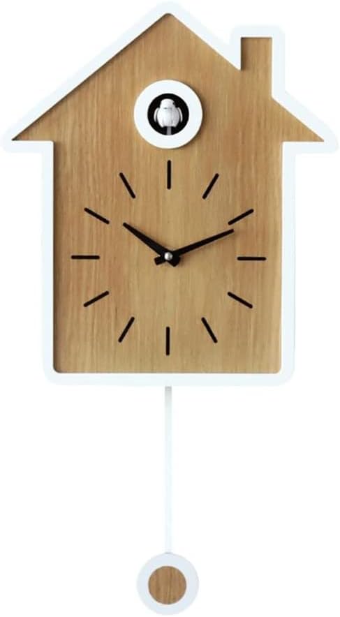 Living Room Wall Alarm Clock Wooden Cuckoo Clock Bird Brief Chiming Decorations Home Ornaments (Color : OneColor, Size : 47.5x26.5x5.6cm) (OneColor 47.5x26.5x5.6cm)