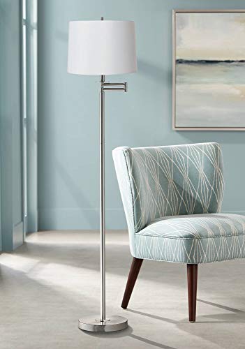 White Fabric Large Hardback Lamp Shade (Pre-Assembled) 13" Top x 14" Bottom x 10" High (Spider) Replacement with Harp and Finial - Springcrest