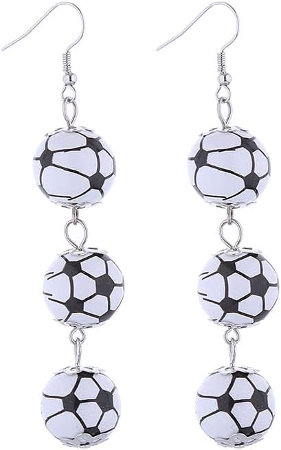 Sport Dangle Earrings Baseball Basketball Volleyball Football Rugby Earrings For Sport Lover Fans Players Statement Wooden Dangle Earring For Women Girls Lightweight Mother's Day Gifts image 5