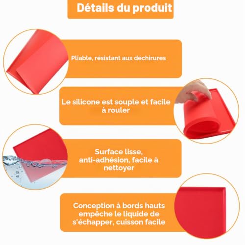 Zyren 30.5 x 25.8 x 1 cm Tapis de Cuisson Silicone pour Genoise – vue 3