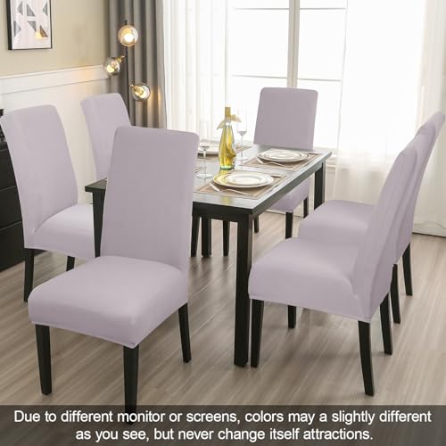 JQinHome Dining Chair Covers Dining Room Chair Slipcovers, 4 Pack High Stretch Removable Washable Parsons Chair Slipcover for Home Party Hotel Wedding Ceremony (Light Gray) — view 2