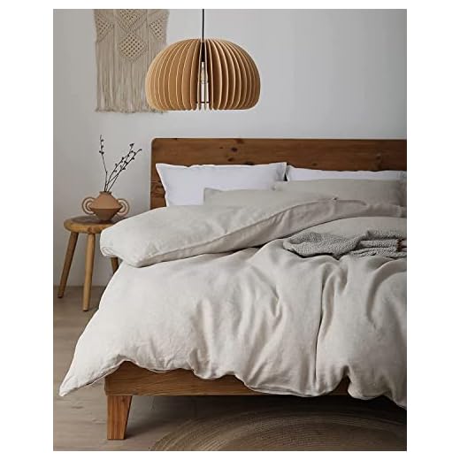 XZ XIFA Linen Duvet Cover Set, 100% Washed French Flax Linen Bedding with Zipper Closure, Cooling & Textured Bed Sets for Hot Sleepers- 1 Duvet Cover and 2 Pillowcases (King Size, Natural Linen)