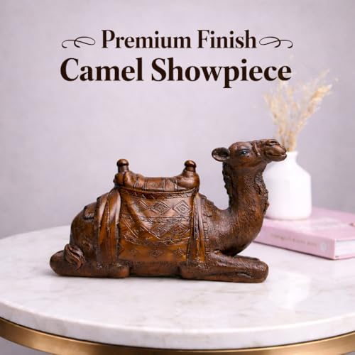 Image of ARMONIA Premium Camel Showpiece for Home Decor | Polystone Antique Dark Brown Rajasthani Camel Figurine Statue |Decorative Animal Sculpture for Living Room,Office Desk |Gift Item for Housewarming 17cm