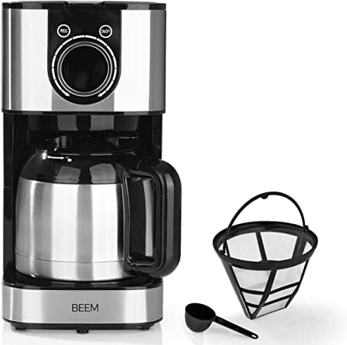 BEEM FRESH-AROMA-SWITCH Filter Coffee Machine - Thermal | Stainless Steel | 1 Litre Thermos Flask | Stylish Control Wheel | 24 Hour Timer | 800 W | For 4-8 Cups