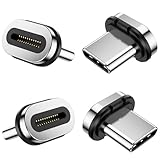 24 Pin Magnetic USB C Tips, 4 Pack Type C Connector USB C Tips Head Compatible USB C Magnetic Adapter and 24Pin Magnetic Cable