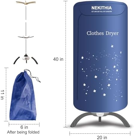 Portable Clothes Dryer, 900W Fast Drying - 5