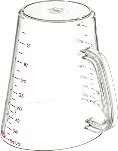 Carlisle Foodservice Products 4314407 Commercial Plastic Measuring Cup, 1/2 Gallon, Clear #TOP3