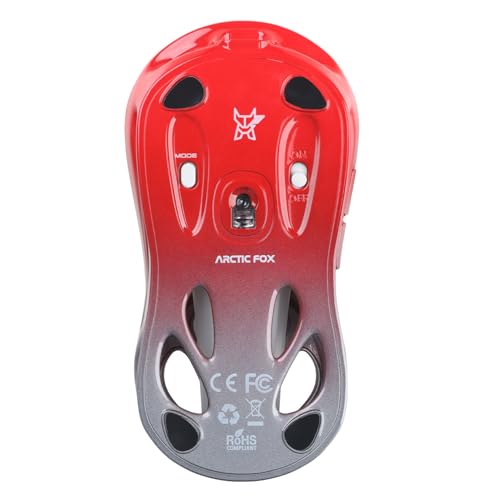 Image of Arctic Fox Alien-X Gaming Wireless Mouse, Tri-Mode (2.4G /Bluetooth /Wired), 4800 DPI, 1000Hz Ergonomic Hollow RGB Rechargeable Type-C for Mac /Laptop /iPad /Office (Red)