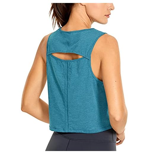 CRZ YOGA Dam pima bomull träning skörd topp öppen rygg aktivitetskläder träning yoga tank tröjor
