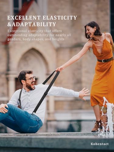 Kohentact Tirantes para Hombre Extra Resistentes de 3,8 cm de Ancho, Usables Bajo la Ropa, con 3 Presillas de Botón, Ideales para Pantalones de Trabajo, Pantalones de Esquí y Overoles - imagen 4