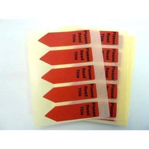 Minilabel 125 X Red Alert Arrow Labels , Please Read This , Removable Low Tack Stickers For Documents, Letters Or Contracts Cover