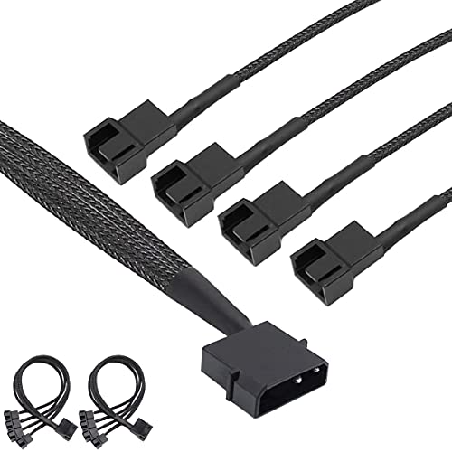 Câble Molex 4 broches vers ventilateur PC 30cm tressé alimentation boîtier