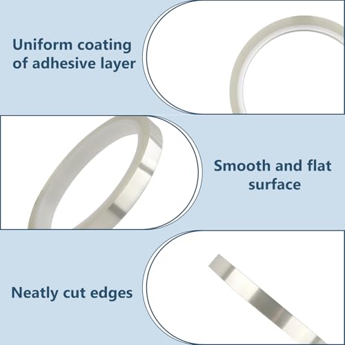 SopwMap 4 Stück 108 Fuß Wärmebänder für Wärmepresse, 10mmx33m, Hitzebeständiges Klebeband, Transparentes Wärmeübertragungs-Klebeband für Sublimation, Temperaturband für Elektronikdruck, DIY-Handwerk
