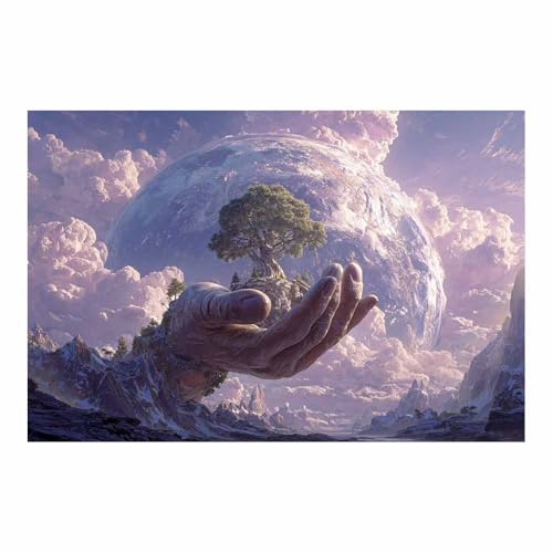 Toile murale Arbre de vie poster nature blanc 60x90cm pour decoration chambre et bureau
