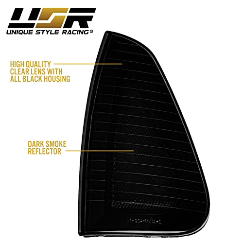 Usr Depo Charger Turn Signal Lights - Black / Smoke Front Corner Lamps (Left + Right) Compatible With 2006-2010 Dodge Charger Sedan (Smoked Lens) #TOP4