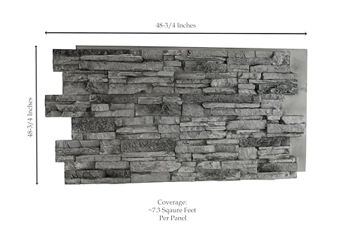 Tritan BP Lighthing Ridge Moonlight Gray Fox Stone Panel Covers 7.3 Sq Ft Per Piece