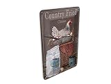 Femer Blechpostkarte Spruch 10x14 cm Huhn country Fried Chicken Deko Schild
