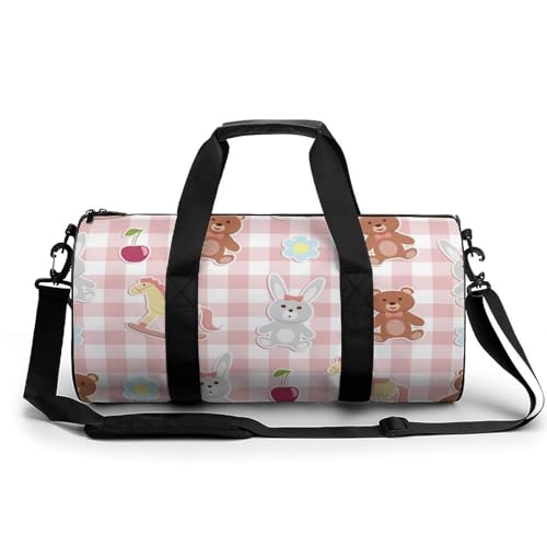 Sac de sport gym Fleurs De Lapin, sac week-end convertible 45x23x23cm