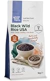 Wholefood Earth - Riz Sauvage Noir Authentique (USA) - 1 kg - Riche en Fibres et Protéines...