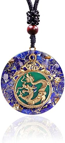 Da Piao Liang Orgonite Pendant Lapis Lazuli Energy Pendant Healing Crystal Necklace Copper Dragon Pendant Necklace For Women Jewelry Lucky Gifts