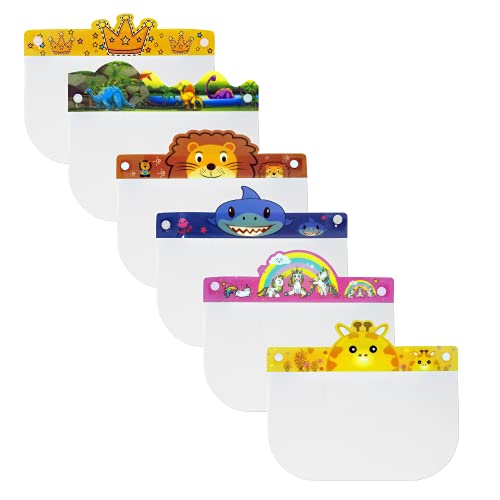O2 Lifecare] 6 Qty Kids Face Shield Face Cover With 6 Different From Each Other Character Clear Visor Elastic Band & Confort Sponge X 6 Qty #TOP3