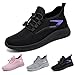 ZWRXW Orthotic Shoes for Women Men, Hands Free Slip On Sneakers, Arch Support Walking Shoes, Knit Breathable Lightweight Comfortable Orthopedic Shoe Fashion Sneakers Trainers Black