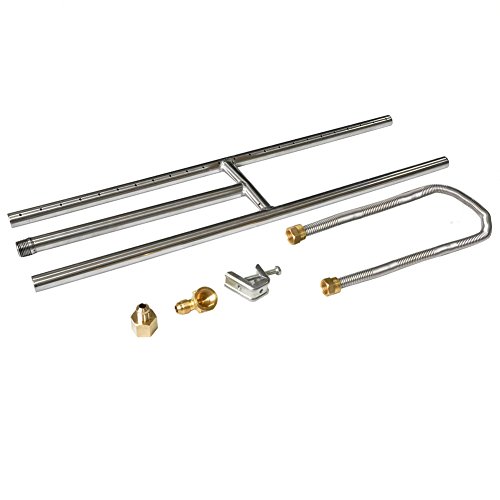 Stanbroil PEK002-NG-30-SS Rectangular Stainless Steel H-Burner For Fireplace Or Fire Pit cover